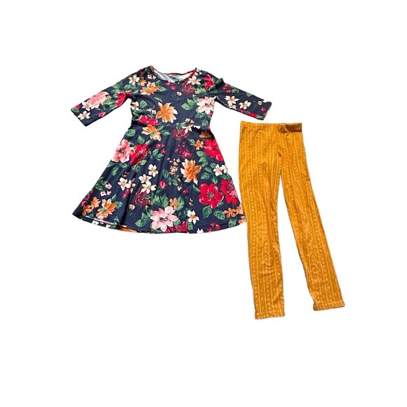 Old Navy Fall Floral Dress and leggings size Medium (8) - Picture 2 of 4